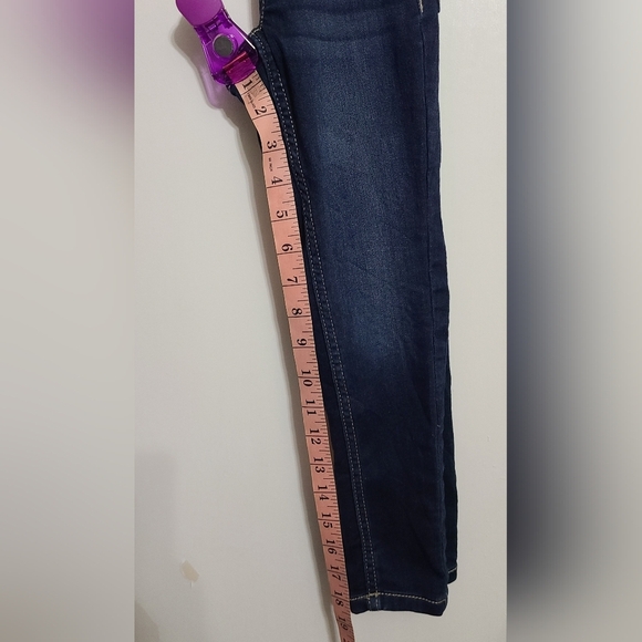 JUSTICE Blue Denim Mid Rise Dark Wash Jeggings - Size 6 Slim - Picture 10 of 10